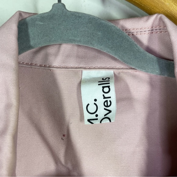 M.C. Overalls Pink Short Sleeve Collard Overalls sz S - Picture 6 of 10
